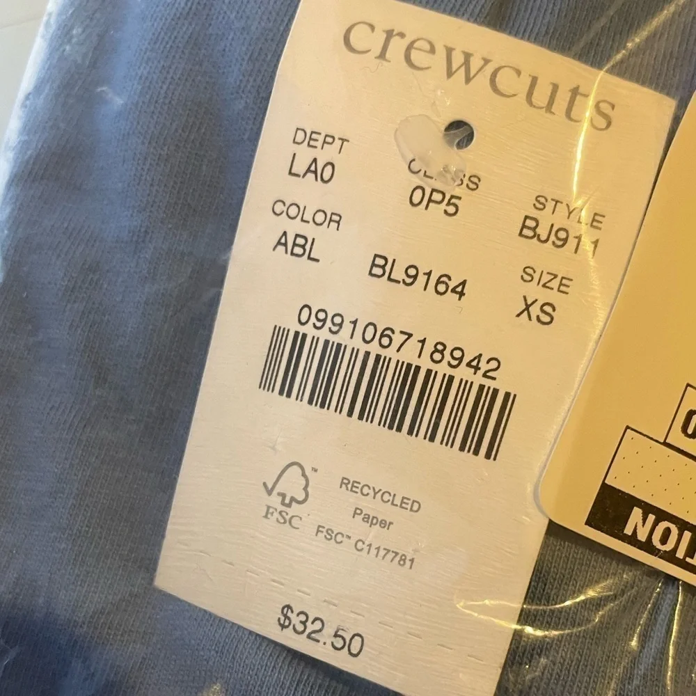 J.Crew Crewcuts Girls' ruffle long-sleeve T-shirt AMALFI BLUE Size XS (4-5) NWT!
